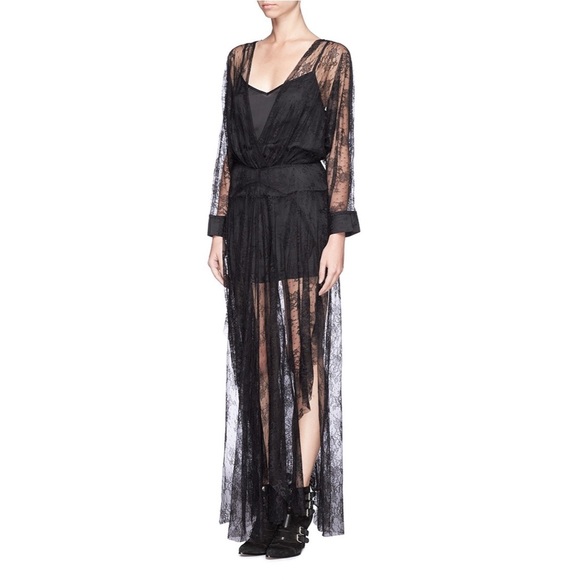 SOLD 🌈 MAJE GABRIELA LACE MAXI BLACK DRESS $520 - Picture 7 of 8